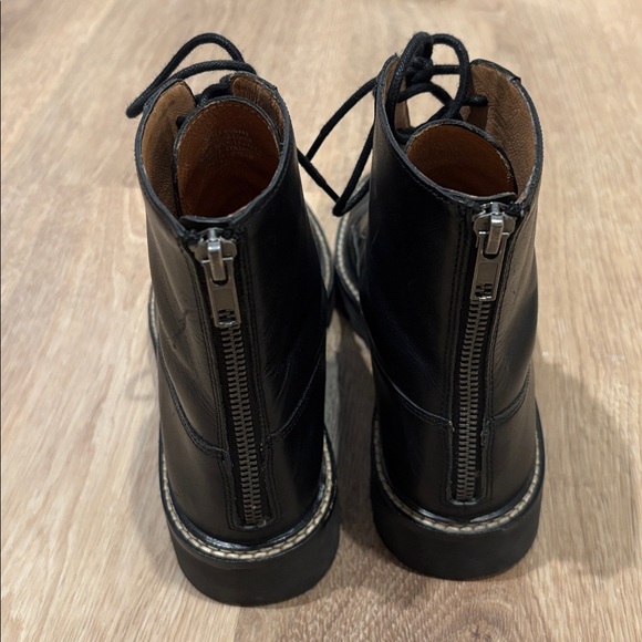 Madewell Citywalk Lugsole Lace-Up Black Leather Boots - Picture 2 of 11